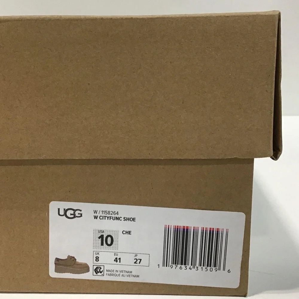 NEW!! Women’s UGG Cityfunc Brown/Chestnut Suede Platform Lace-up Shoes Size 10